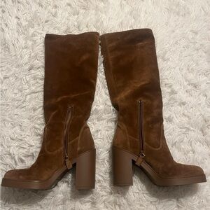 Stuart Weitzman Brown Suede Knee-High Boots
